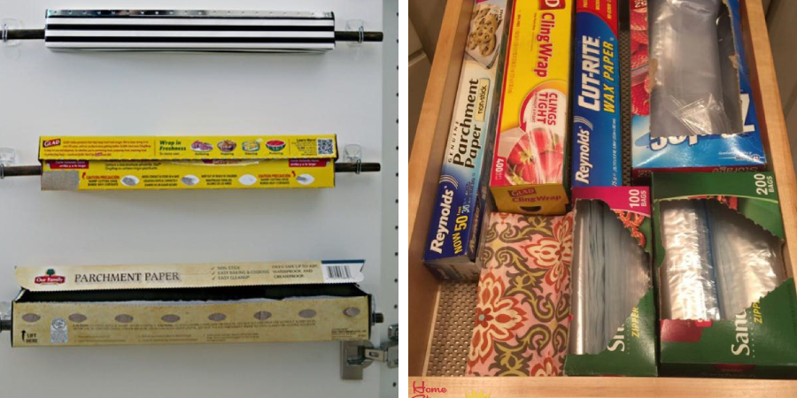 How to Organize Foil and Plastic Wrap