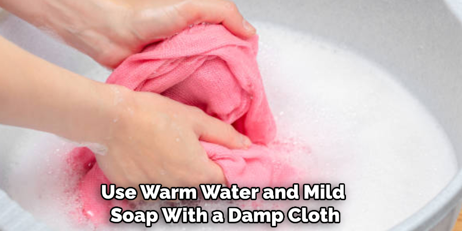 Use Warm Water and Mild Soap With a Damp Cloth