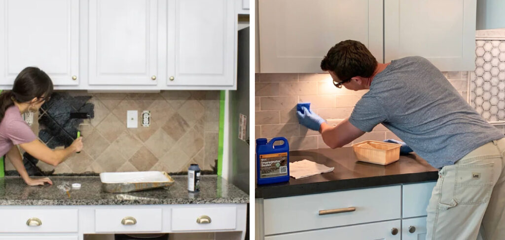 How to Paint Stone Backsplash