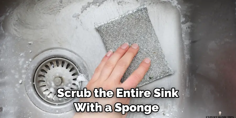 Scrub the Entire Sink With a Sponge