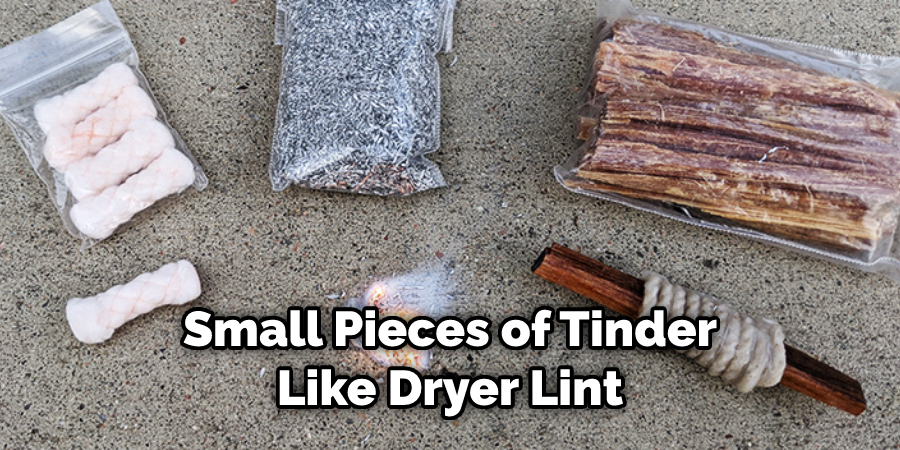 Small Pieces of Tinder Like Dryer Lint