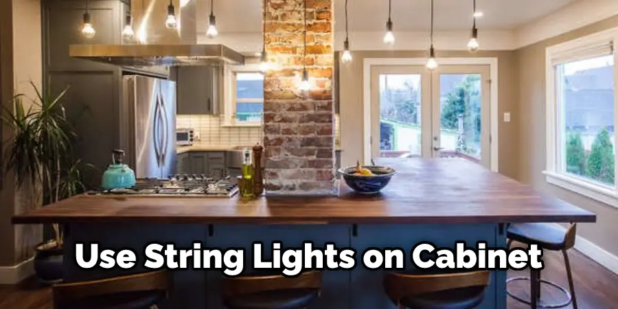 Use String Lights on Cabinet