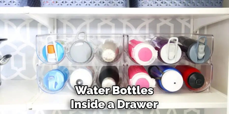 Water Bottles Inside a Drawer
