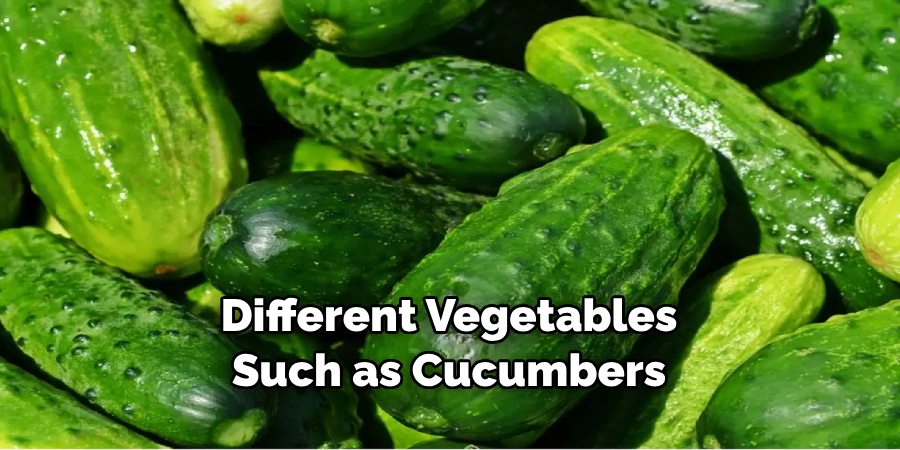 Different Vegetables Such as Cucumbers