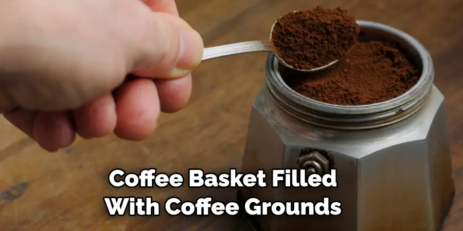 Coffee Basket Filled With Coffee Grounds 