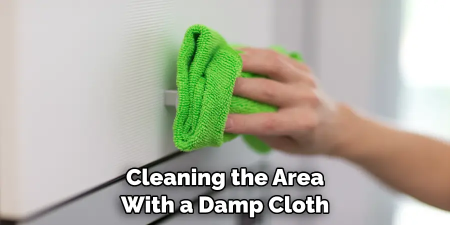 Cleaning the Area With a Damp Cloth