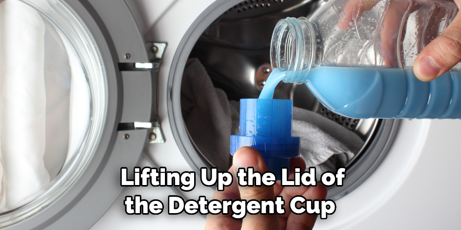 Lifting Up the Lid of the Detergent Cup