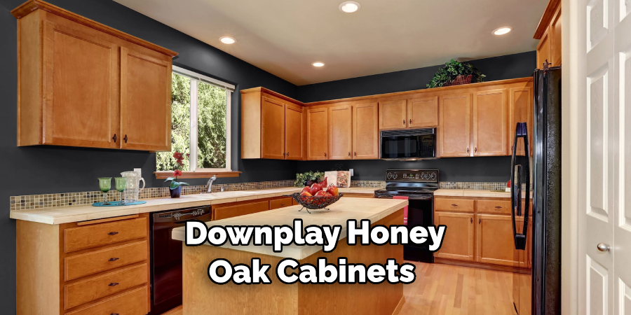 Downplay Honey Oak Cabinets 