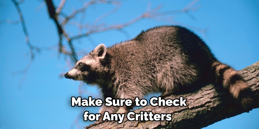 Make Sure to Check for Any Critters 