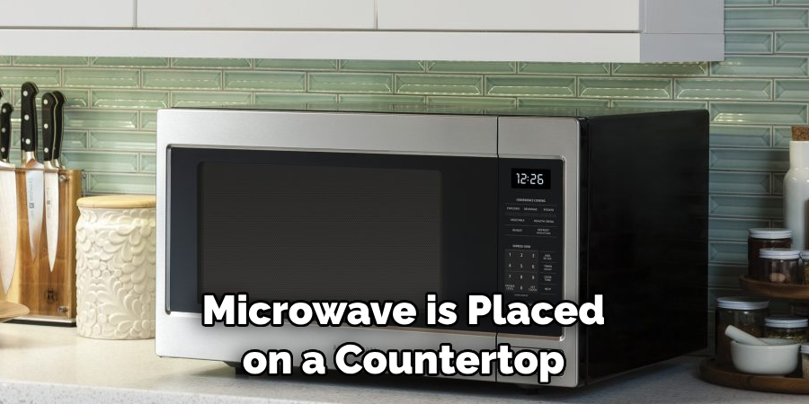 Microwave is Placed on a Countertop