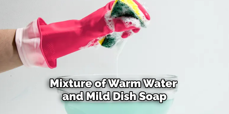 Mixture of Warm Water and Mild Dish Soap