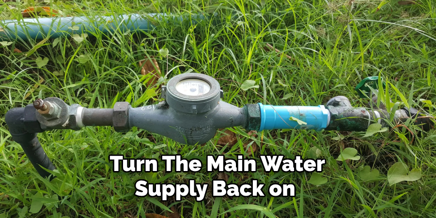 Turn the Main Water Supply Back on 