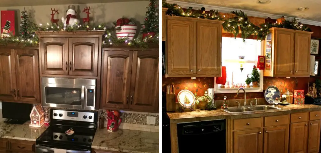 How to Hang Garland Above Kitchen Cabinets