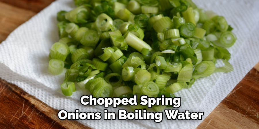 Chopped Spring Onions in Boiling Water
